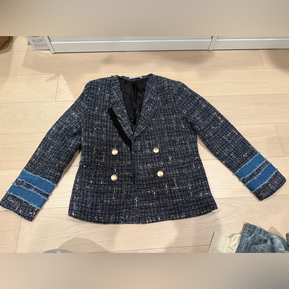 Women's Blue Tweed Jacket